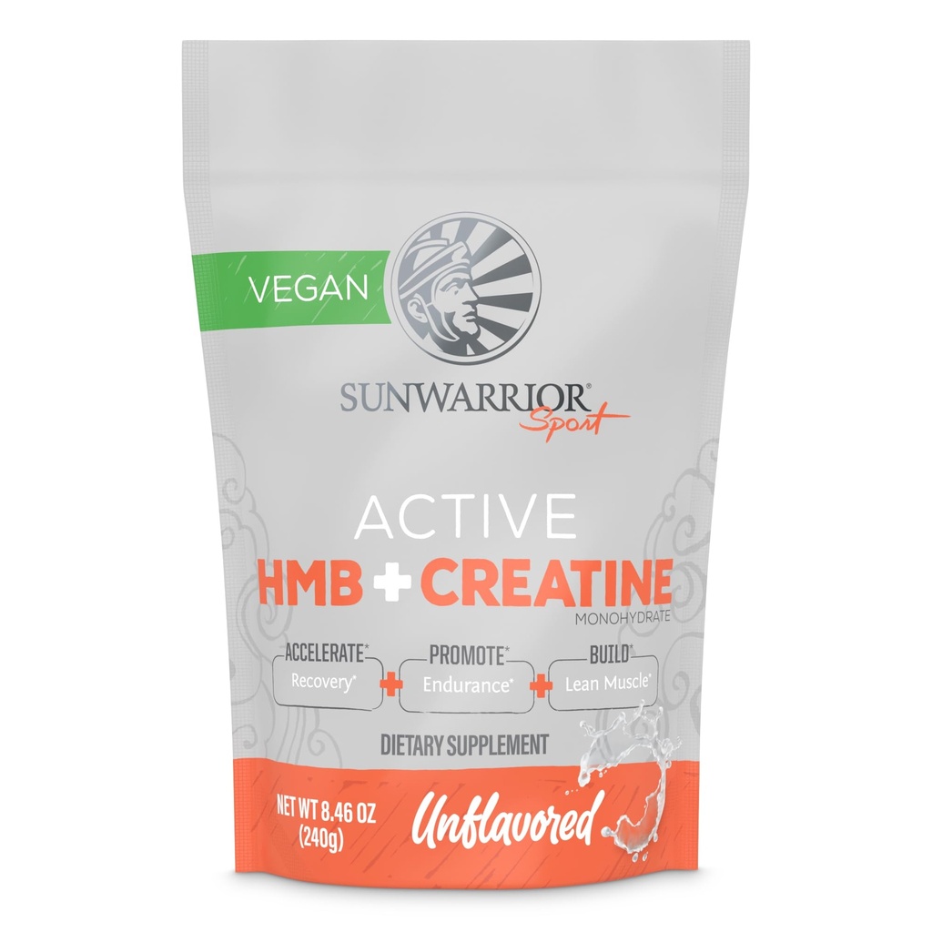 Sunwarrior HMB + Kretine Monohidrat Toz Micronized PreWorkout Leucine Recovery Supplement for Men & Women 240g Pouch | Unflavored 30 Hizmet