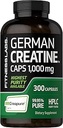 Fitness Labs German Creatine Monohydrate | 1000mg | 300 Capsules | Supplement for Women and Men | Non-GMO, Gluten Free