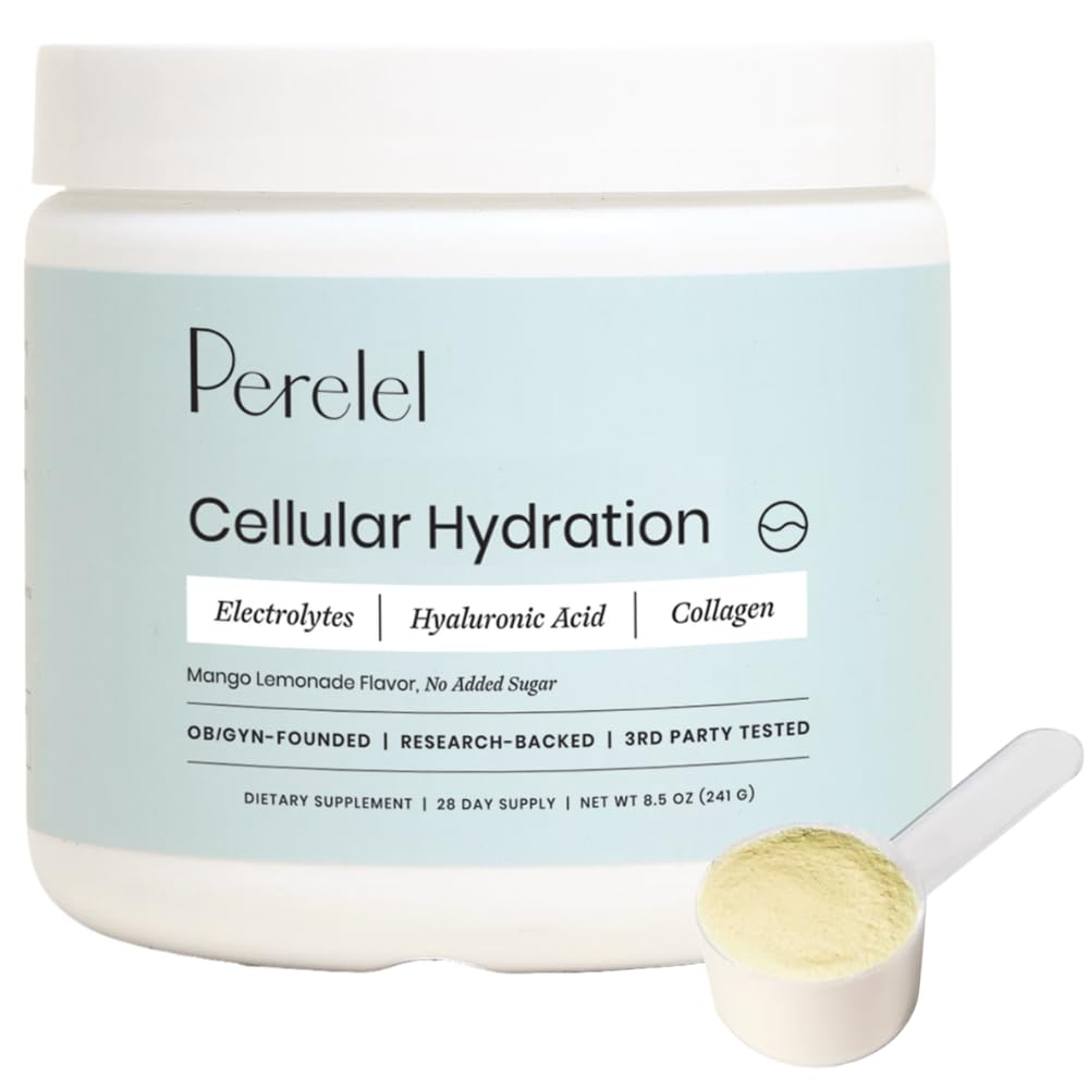 Perelel Hydration Toz, Kolagen & Hyaluronic Acid, Mango Lemonade Flavor, Soy & Gluten Free, Non GMO, No add Sugar, 28 Servisler