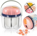 Portre Pill Box, GloDeals Weekly Pill Organizer 7Day Travel Medicine Organizer BPA Ücretsiz Moisture Provertif Port for Vitamins,Fish Oils, Supplements (Pink-)