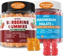 2Pack Berberine Supplement Gummies 1500 mg + 2Pack Magnezyum Malate with CoQ10-100mg Gummies