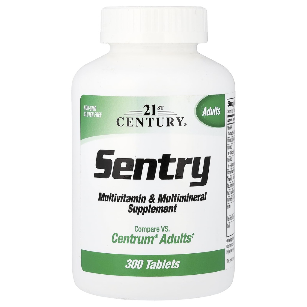21. Yüzyıl Vitaminleri Sentry Multivitamin & Multimineral Tabs, 300 ctt