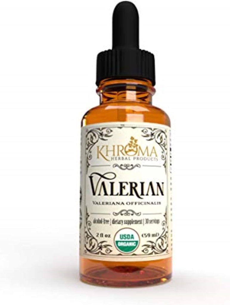 Khroma Herbal Products Organic Valerian Root - 2 oz Liquid in a Glass Bottle - 30 Maximum Strength Services