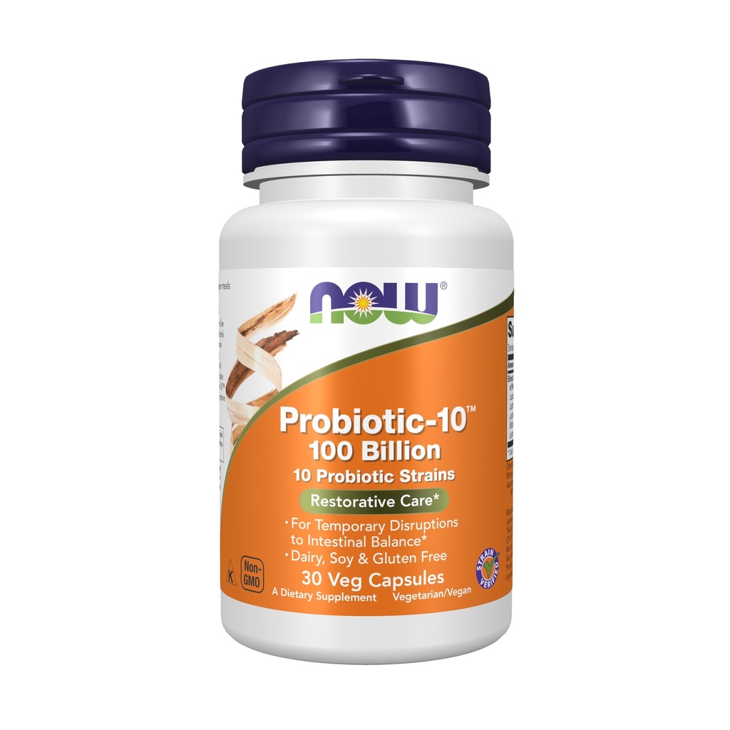 Şimdi Gıdalar Tamamlar, Probiyotik-10TM, 100 Milyar, 10 Probiyotik Strains,Dairy, Soy ve Gluten Free, Strain TY, 30 Veg Capsules