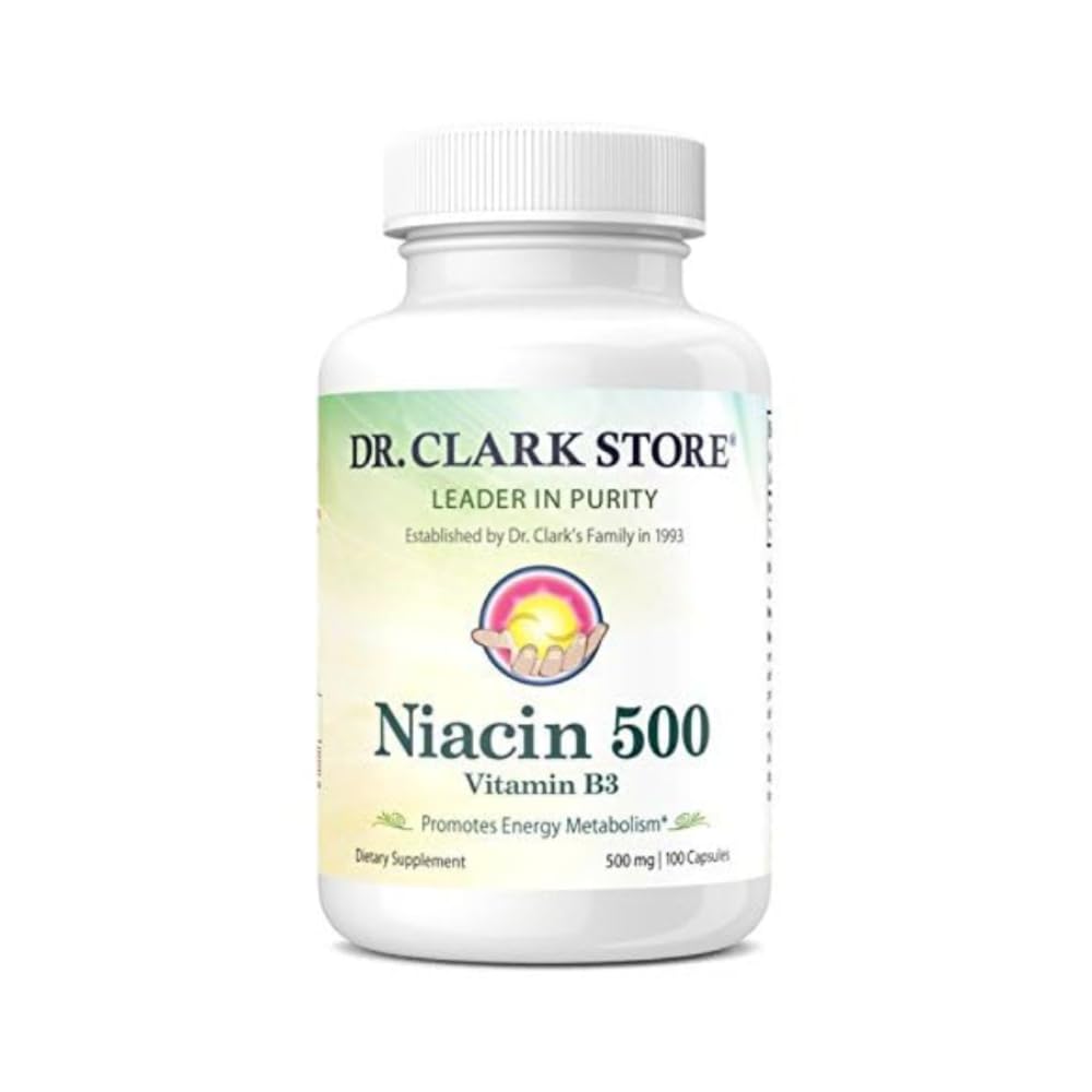 Dr. Clark Niacin 500 (Vitamin B3) Tamam, 500 mg, 100 Gelatin Capsules
