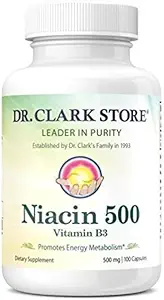 Dr. Clark Niacin 500 (Vitamin B3) Tamam, 500 mg, 100 Gelatin Capsules