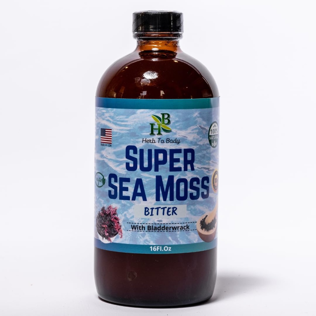 Herb To Body Super Sea Moss Bitter With Bladderwrack - 16oz