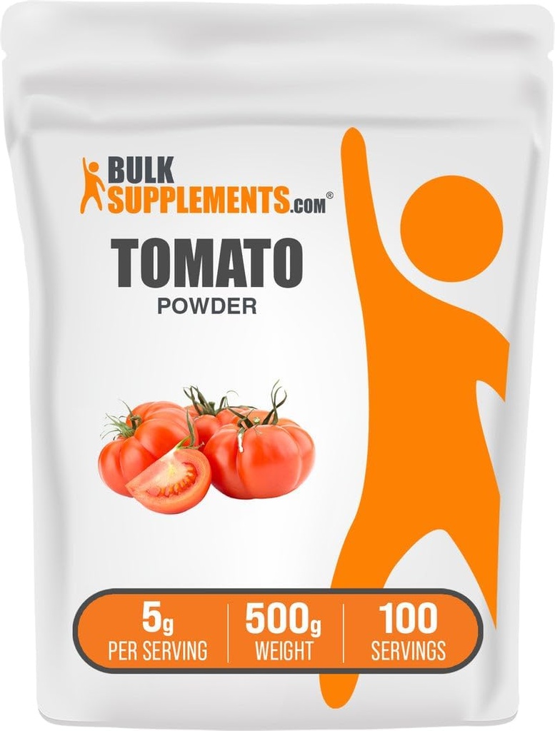 BulkSupplements.com Σκόνη ντομάτας - Σκόνη τομάτας εδάφους για Coooking - Vegan & Gluten Free, 5g ανά Σερβίρισμα, 500g (1,1 lbs) (πακέτο των 1)