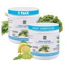 Ναι Μπορείς! Drink Booster - Βιολογικά Πράσινα Superfood Powder Drink Mix - 2 Pack με Αλφάλφα Grass, Wheatgrass, Kale, Κριθάρι Grass, Λεμονάδα σκόνη - πλούσια σε Αντιοξειδωτικά, Βιταμίνες και Ορυκτά.