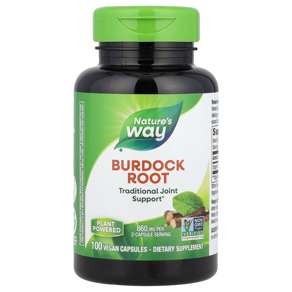 Nature's Way Burdock Root, Geleneksel Ortak Destek*, 100 Vegan Capsules (Pazar Mayıs Vary)