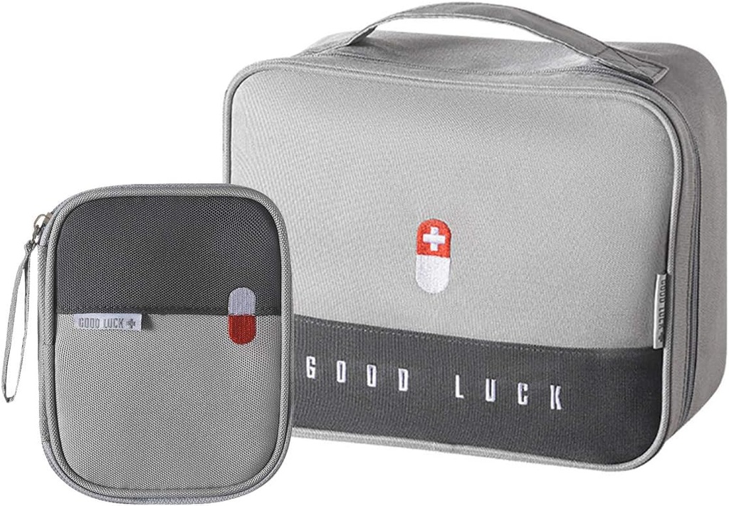 Boş İlk Yardım Çantaları Seyahat Tıbbi Malzemeleri I İzole Tıp Bag Safety Kit Suit for Family Outdoors Hiking Camping Car Office İşyeri,Grey