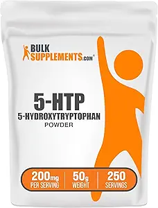 BulkSupplements.com 5-HTP Toz - 5-Hydroxytryptophan, 5 HTP Supplement - 5-HTP 200 mg, Mood Support Supplement - Gluten Free, 200 mg per Service, 50g (1.8 oz) (Pazar)