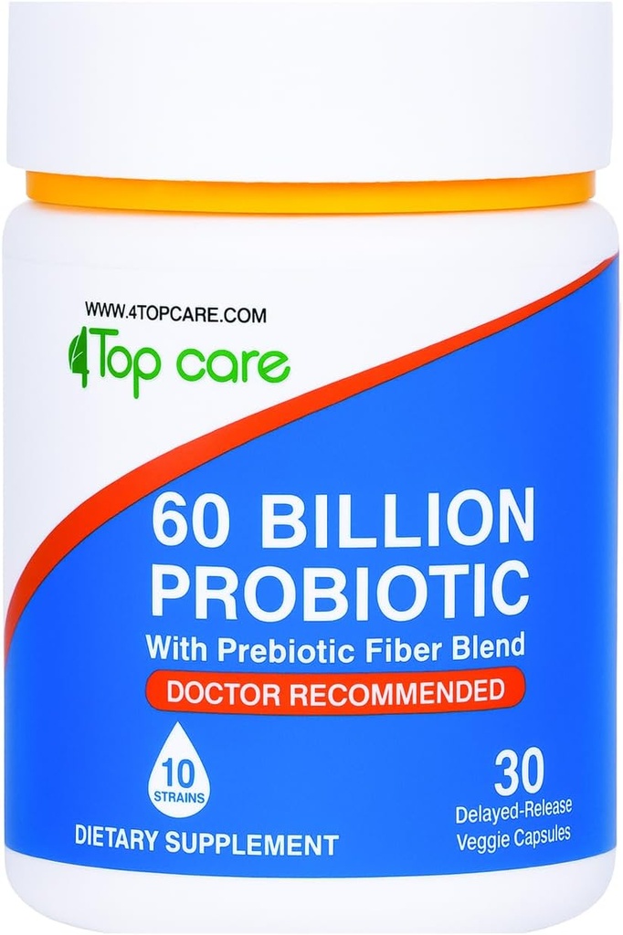Probiyotiks 60 Milyar CFU - 10 Strains + Organik Prebiyotikler - Immune, Digestive & Gut Health - Destekler Occasional Constipation, Diarrhea, Gas & Bloating - Kadınlar ve Erkekler için - 30