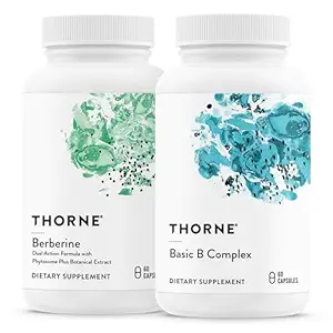 THORNE - Temel B Kompleksi (60 Capsules) & Berberine (60 Capsules) Sche - Kalp Sağlığı, Immune System Function & Brain Health - Gluten Free, Dairy Free