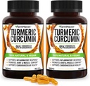 Turmeric Curcumin ile BioPerine Black Pepper &% 95 Curcuminoids, Ortak Destek için en fazla Aborpsiyon, ABD'de Gerçekleştirilmiş - 180 Veg Caps
