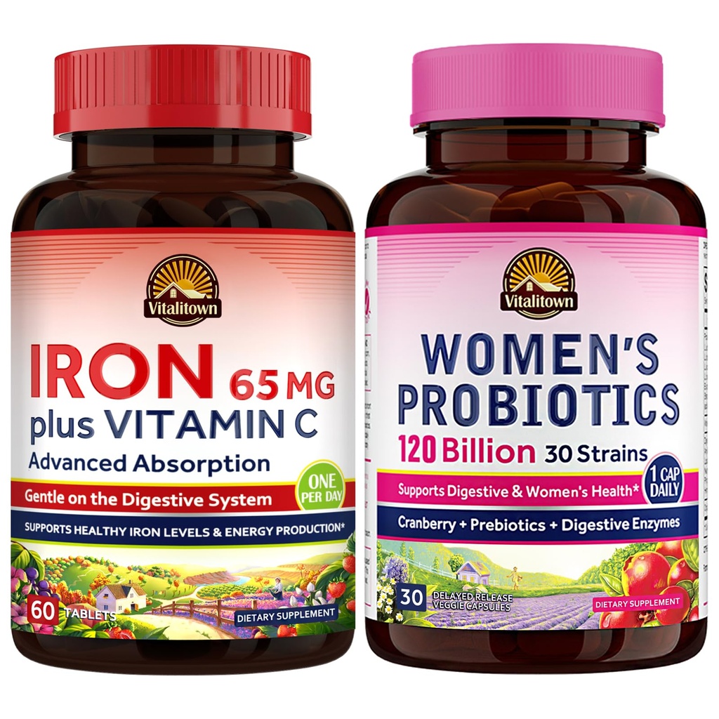 Vitalitown Γυναικεία Προβιοτικά & Συμπλήρωμα σιδήρου Bundle