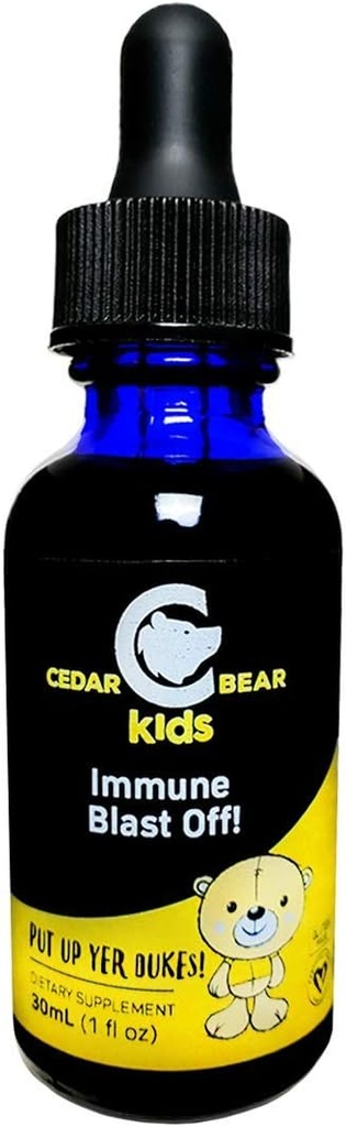 Cedar Bear Immune Blast Off! για παιδιά ένα υγρό βοτανικό συμπλήρωμα που υποστηρίζει και ενεργοποιεί την ανταπόκριση του ανοσοποιητικού συστήματος σε όλο το σώμα, συγκεκριμένα στο αναπνευστικό σύστημα 1 FL Oz