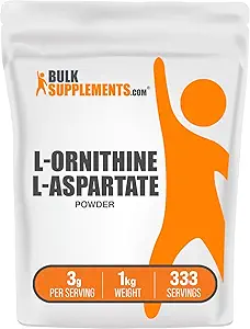 BulkSupplements.com L-Ornithine L-Aspartate Toz - Ornithine Supplement, Platinum Acid Supplement - Gluten Free, 3g per Service, 1kg (2.2 lbs) (Pack of 1)