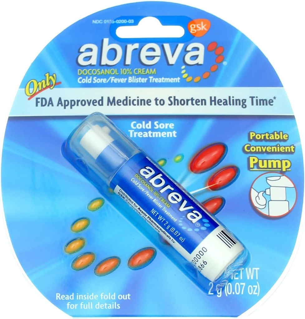 Abreva 2grm Pompa Boyutu 1ct Abreva Cold Sore Tedavisi