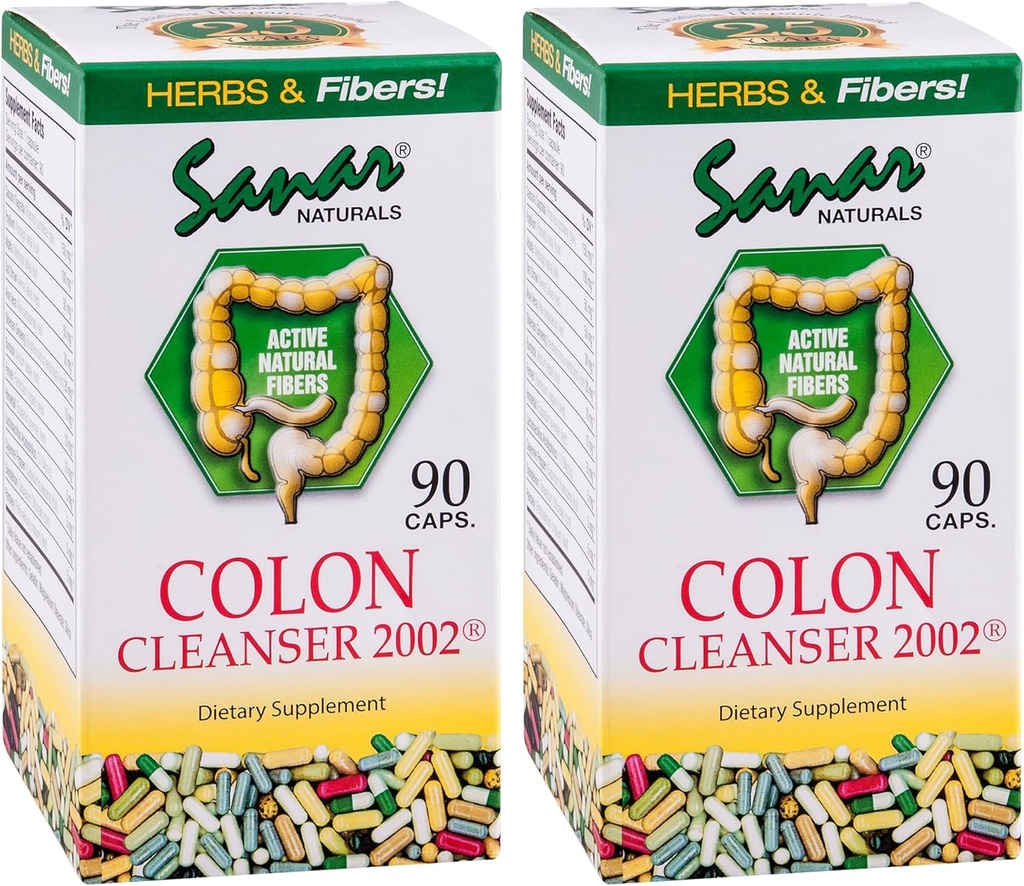 Sanar Naturals Colon Cleanser, 90 Κάψουλες (2 Pack) - Διαιτητικές Ίνες, Βότανο και Προβιοτικά Blend, Digestive Υποστήριξη, Colon Cleanse συμπλήρωμα για γυναίκες & άνδρες