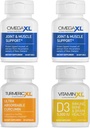 OmegaXL Immune Supporting Bundle - (2) 60 Count + TurmericXL + VitaminXL D3 - για την υποστήριξη της βέλτιστης ανοσοποιητικής υγείας (πακέτο των 4)