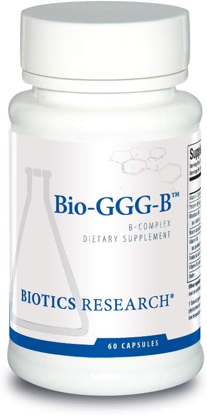 Bio GGG B, B Kompleksi, Biyokimyasal olarak B vitaminleri, Thiamin, Riboflavin, Niacin, B6, B12, Folate Üret Enerji, Pozitif Mood,Cardiovascular Sağlık 60 Capsule