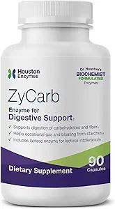 Houston Enzymes ZyCarb – 120 Capsules | Profesyonel olarak Starches, Carbohidrats & Sugars | Lactose Enzyme ile Geliştirildi