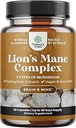 Advanced Lion's Mane Mushroom Supplement - Lions Mane Supplement Capsules with Reishi, Chaga, Maitake & Shiitake for Brain Health Memory Support & Focus - Nootropic for Mental Clarity - 30 Caps