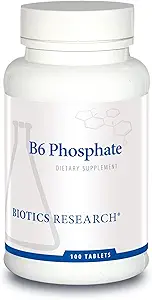 Biotics Research B6 Phosphate Biologically Active Form of Vitamin B6 ( piridoxal-5 fosfat), Destekler Immune Function, Metabolism, Cardiovascular Health 100 Tablet