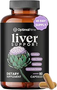 Optimal Prime Liver Cleanse Detox & Tamir, Süt Butle Supplement, Liver Detox, Liver Supplement, Liver Support, Dose for Your Liver, Artichoke Extract, Beetroot, çinko, Choline - 90 Capsules
