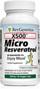 X500: Pure Resveratrol 500 mg - Pure Trans-Resveratrol - 30 Vegetarian Capsules - 500 mg per Capsule per Capsule