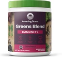 Amazing Grass Greens Immune Support için Superfood: Super Greens Toz Smoothie Mix with Organic Spirulina, Chlorella, Beet Root Toz, Digestive Enzymes & Probiyotiks, Elderberry, 30 Hizmetler