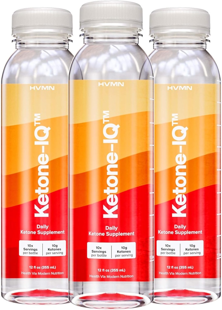 H.V.M.N. Ketone IQ Starter Kit | Clean, Natural Energy to Power your Brain & Body | Sugar Free, Caffeine Free, No Salt | 30 Servings of Drinkable Ketones to Rapidly Elevate Ketone Levels (3ct)
