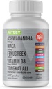 Viteey Ashwagandha Maca Fenugreek Supplement with Tongkat Ali – Drive, Passion & Energy Support for Men & Women – Mood, Calm & Stres Desteği - 60 Capsules