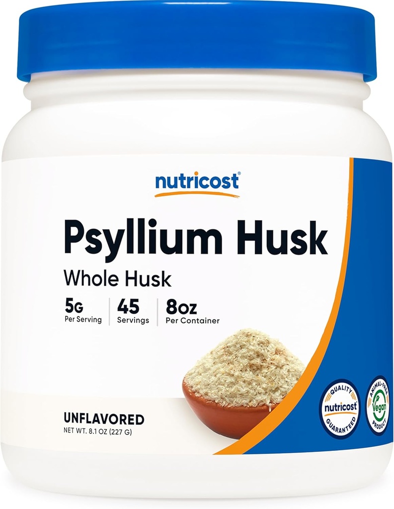 Nutricost Psyllium Whole Husk Toz (Flakes) 8.1oz - Gluten Free & Non-GMO