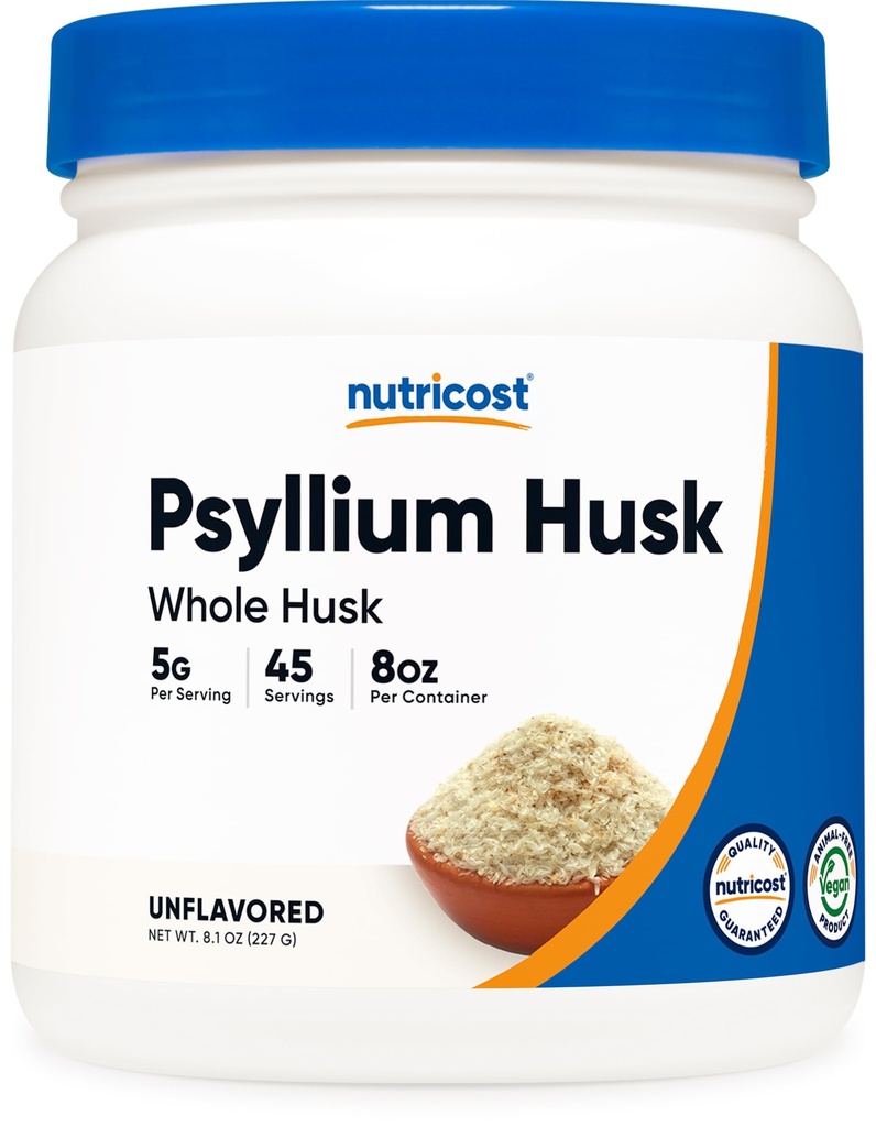 Nutricost Psyllium Whole Husk Toz (Flakes) 8.1oz - Gluten Free & Non-GMO