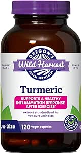 Oregon's Wild Harvest Turmeric 120 Vegan Capsules | Organic Turmeric Curcuminoids with Black Pepper for Better Absorption | Supports Healthy Inflammation Response and Joint Health | Non GMO