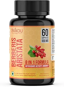 Berberine HCL Extract 1300mg with Milk Thistle, Ceylon Cinnamon, Gymnema Sylvestre & Turmeric - 60 Capsules