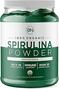 Spirulina Toz Organik 1lb -129 3,5g Hizmet Boyut - USDA Sertifikalı - RAW Nutrient Dense Yüzde 70'in üzerinde Protein - Purest Source Vegan Protein - Superfood