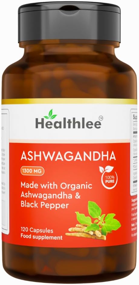 Organik Ashwagandha Erkekler ve Kadınlar için Kapsüller | Black Pepper ile Ashwagandha Root Toz – Hindistan 60 Day Supply'ın Organik Kompleksi.