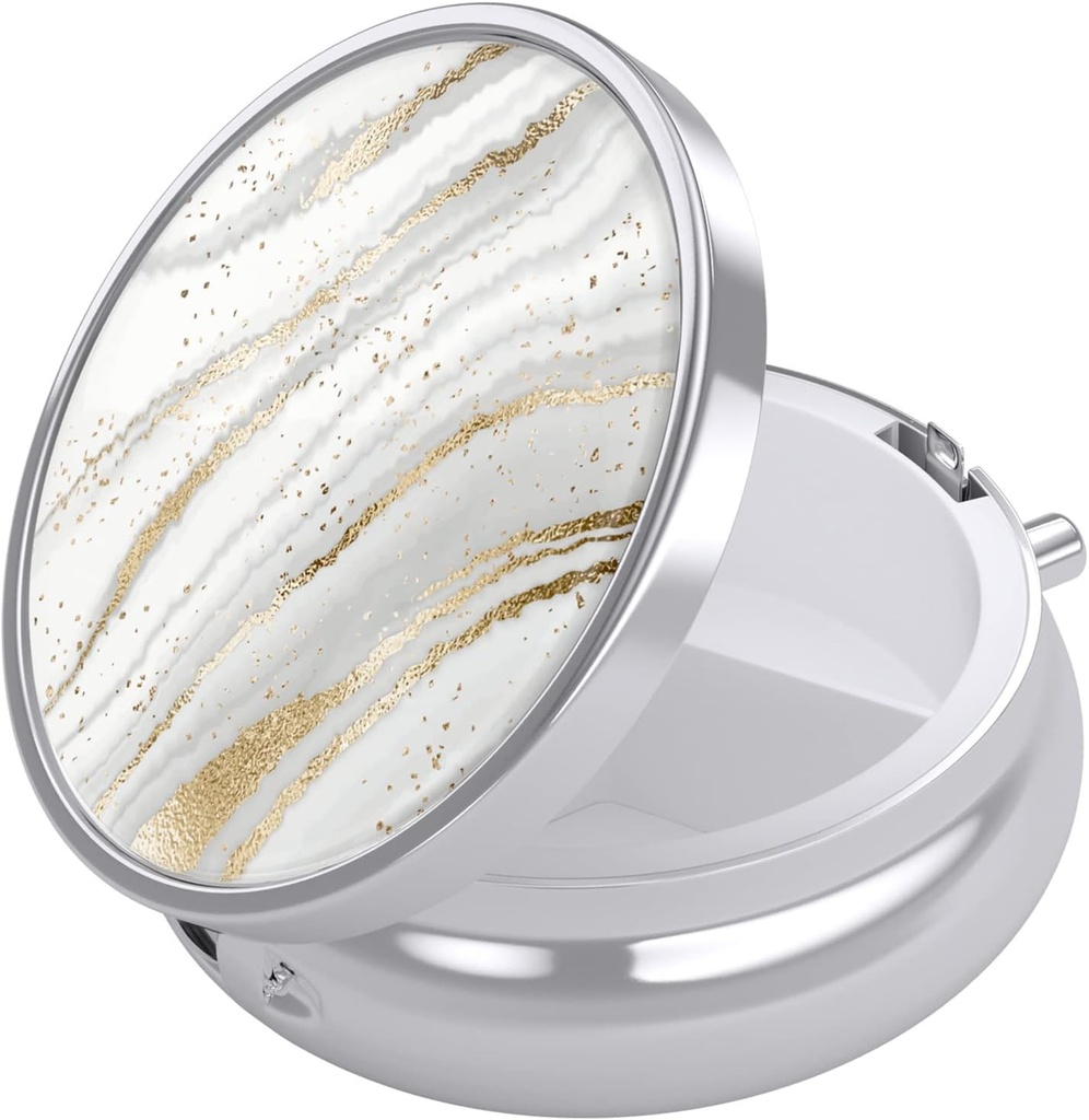 Nipichsha κουτί χαπιών, μικρή θήκη χαπιών για το πουρμπουάρ & τσέπη, χαριτωμένο ταξιδιωτική ιατρική Organizer, φορητός κάτοχος εμπορευματοκιβωτίων ιατρικής για να κρατήσει βιταμίνες, φαρμακευτική αγωγή, ιχθυέλαιο & συμπληρώματα, λευκό μαρκάρισμα