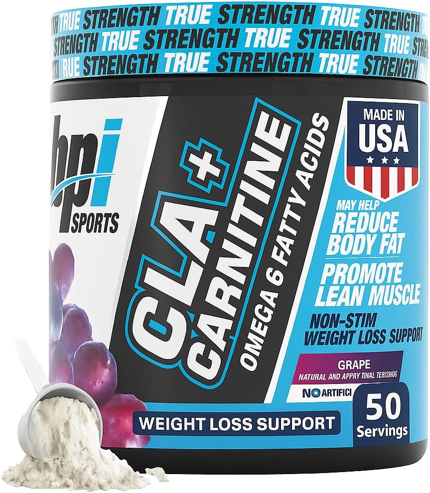 BPI Sports CLA+Carnitine – CLA L Carnitine & Linoleic Acid – L Carnitine Supplement for Kilo Kaybı, Metabolism & Lean Muscle – Caffeine Free – Grape – 50 Hizmet - 12.34 ozz