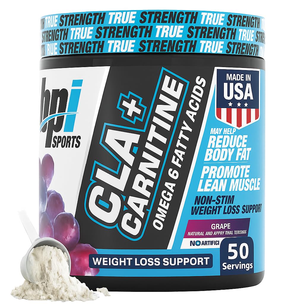 BPI Sports CLA+Carnitine – CLA L Carnitine & Linoleic Acid – L Carnitine Supplement for Kilo Kaybı, Metabolism & Lean Muscle – Caffeine Free – Grape – 50 Hizmet - 12.34 ozz