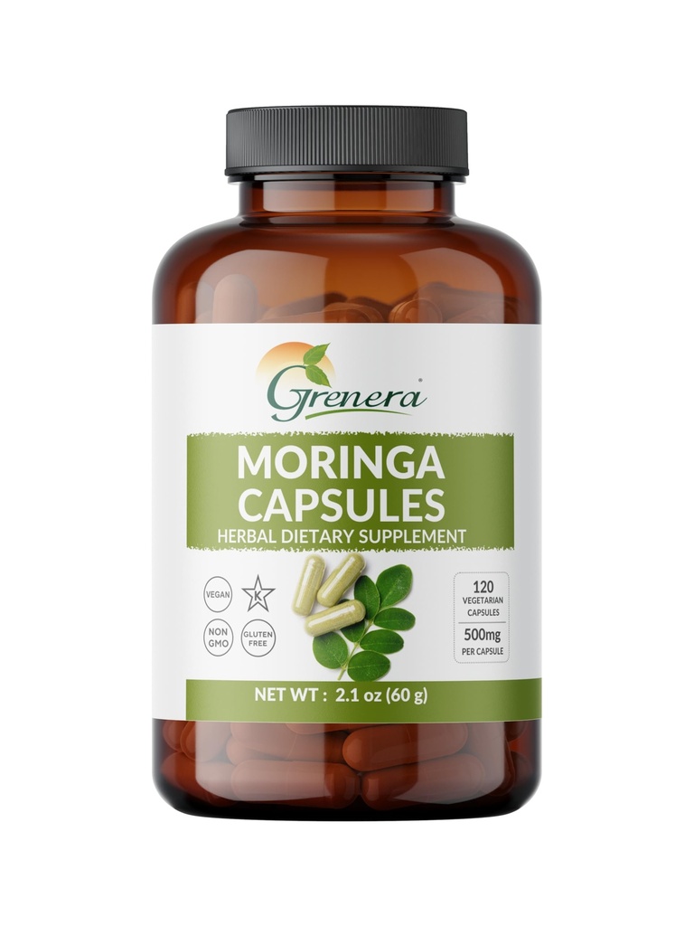Organik Moringa Capsules – 120 Kont | Pure Moringa Oleifera Leaf Toz Pills | Doğal Superfood Supplement | Herbal Energy & Antioxy Support | Vegan, Non-GMO, Single Origin Malunggay