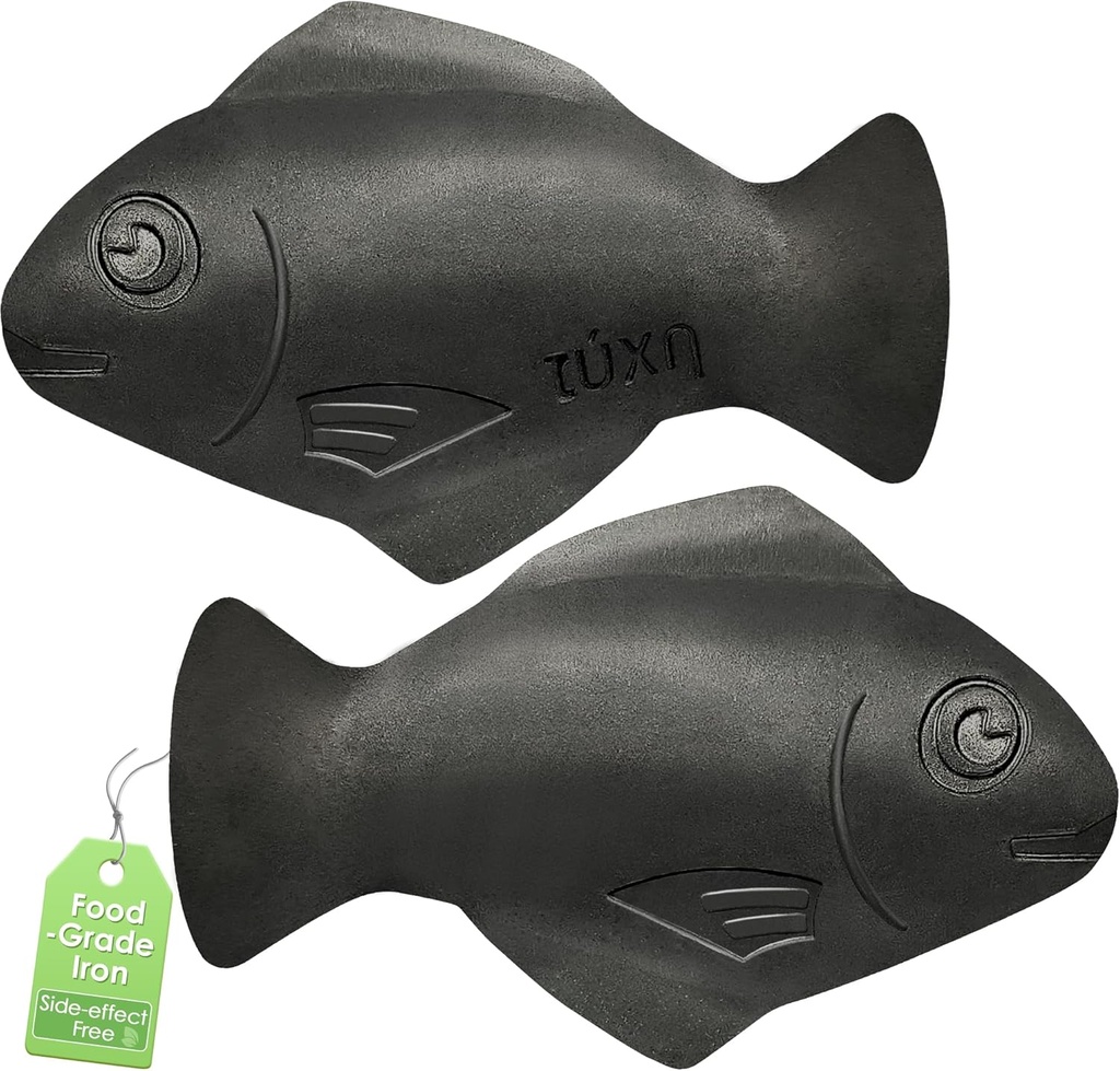 Iron Fish, 2 Pack Iron Deficiency için Iron Fish, A Natural Source of Iron, Safe Cooking Tool to Add Iron to Food and Water, Demir Eksikliği riskini azaltır, Anemi & Vegans için ideal Iron Supplement