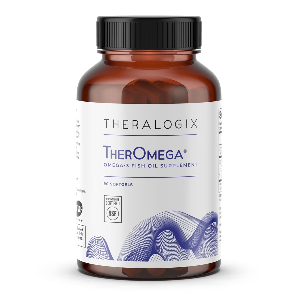 Theralogix TherOmega Omega-3 Fish Oil Supplement - Supports Heart, Brain, Immune & Ortak Sağlık* - Vahşi Alaska Pollock'tan 700 mg DHA & EPA - Sustainable Sourced - NSF sertifikalı - 90 Softgels
