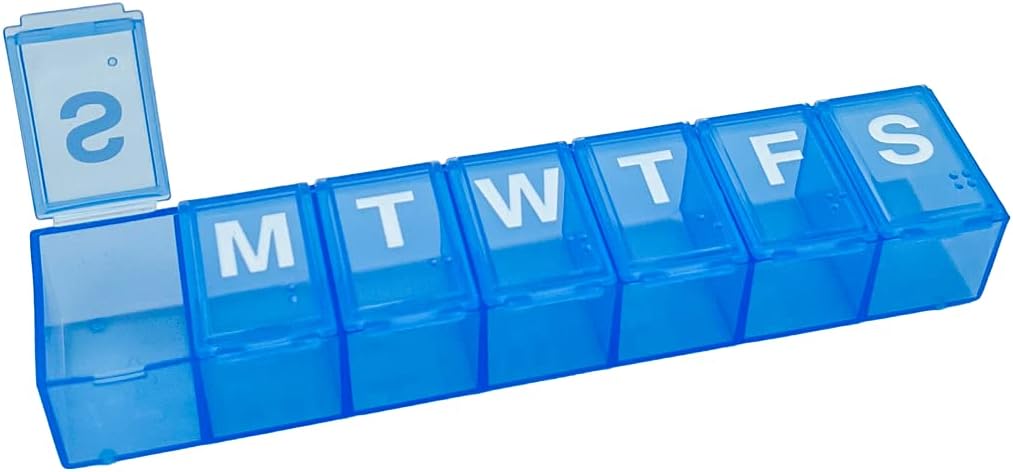 Basic Care Weekly (7-Day) Pill Organizer, Vitamin Planlayıcı, Ve Tıp Kutusu, Orta Karşılaştırmalar, Mavi
