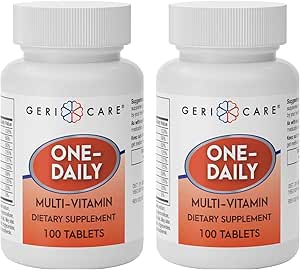 GeriCare One-Daily Multi-Vitamin Tabletleri Diyetsel Suplement 100 Kont (Pack of 2)