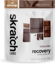 Skratch Labs Post Workout Recovery Drink Mix with Chocolate, (21.2 oz, 12 Hizmet) Full Milk Casein, Whey, Probiyotiks, Gluten Free, Kosher, Vegetarian