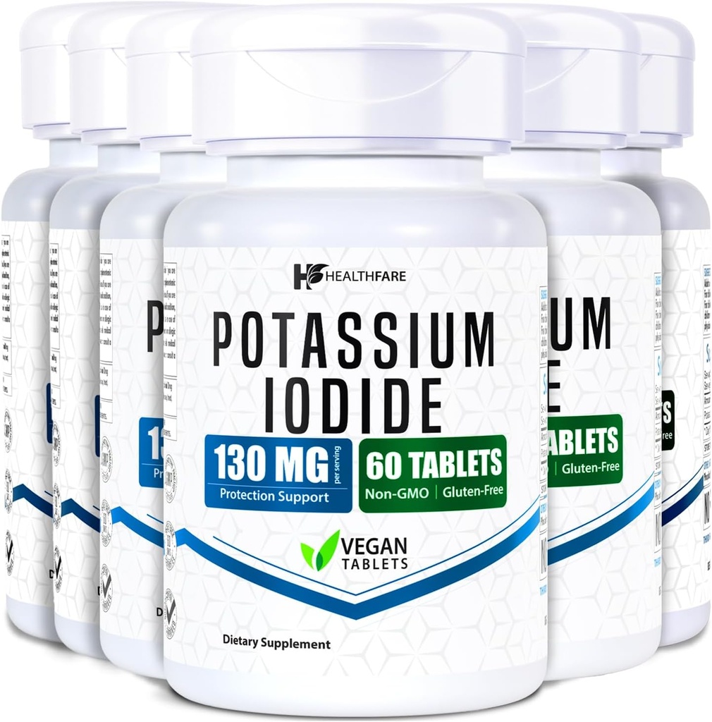 HealthFare P Properties Iodide Tabletler | 130 mg | 360 Fast-Dis çözme Tabletleri (6 Pack) | Ki Pills | Long Raf Life | Non-GMO